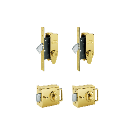 Banham L2000 (x2) + M2002 (x2) Lock Set Polished Brass