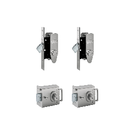 Banham L2000 (x2) + M2002 (x2) Lock Set Satin Chrome