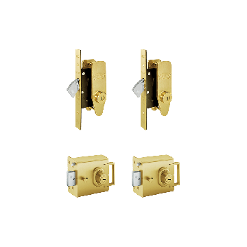 Banham L2000 (x2) + M2002 (x2) Lock Set Satin Brass