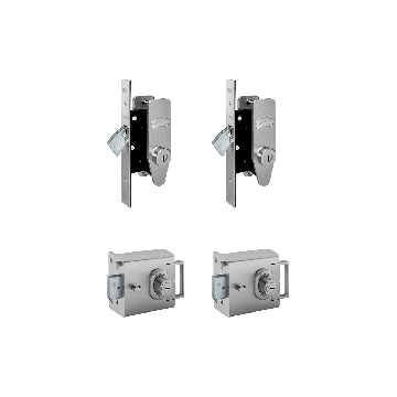 Banham L2000 (x2) + M2002 (x2) Lock Set Satin Chrome
